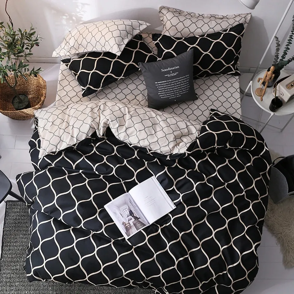 housse de couette motif trois couleurs