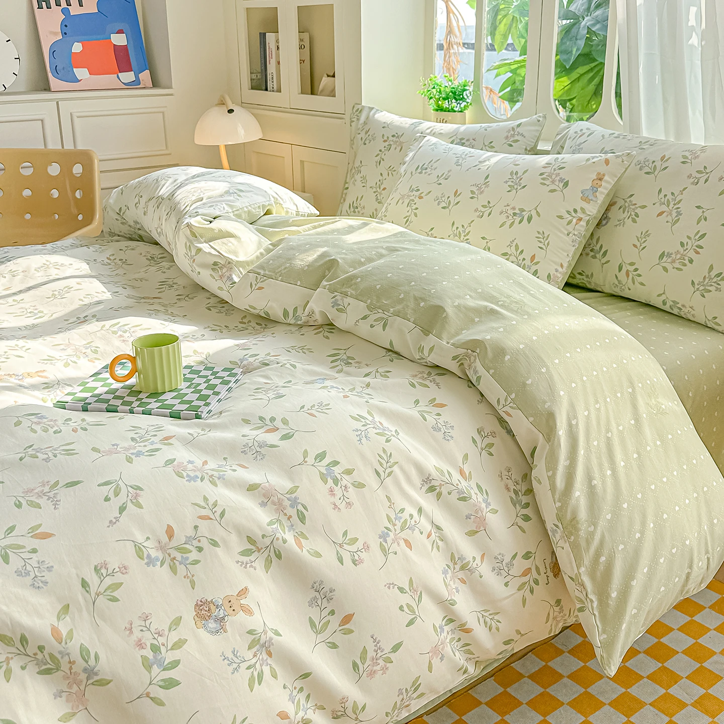 housse de couette avec fleurs