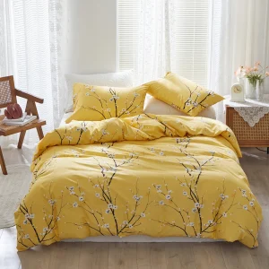 housse de couette Fleurs Jaune