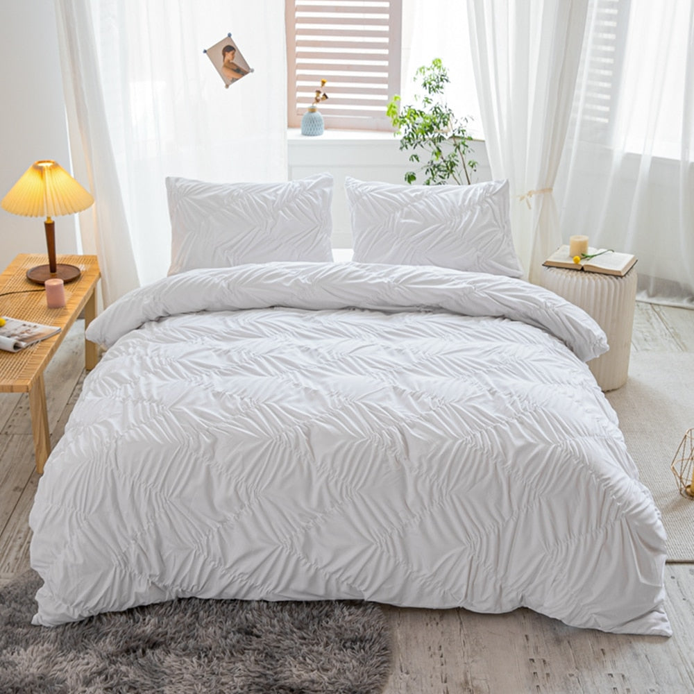 housse de couette Plis Pincés Blanche