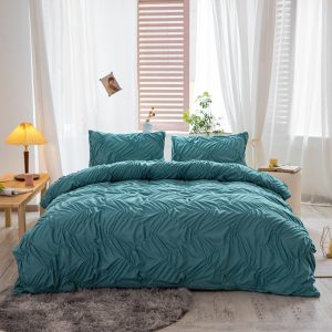 housse de couette Plis Pincés Turquoise