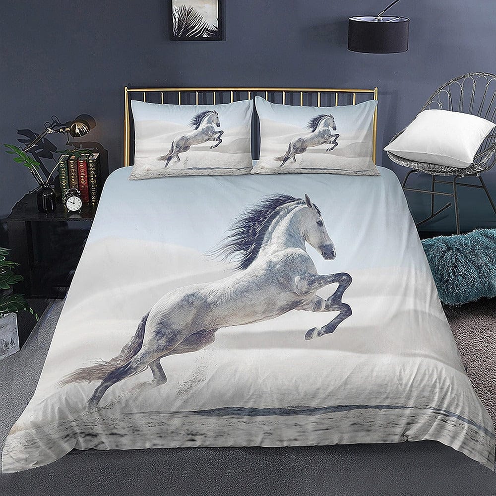 housse de couette Cheval Gris
