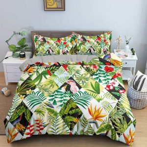 housse de couette motifs tropicaux
