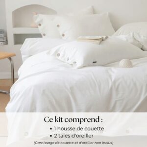 Housse de couette 100% Coton Blanche