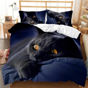 housse de couette chat noir