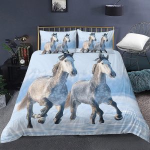 housse de couette Chevaux en Neige