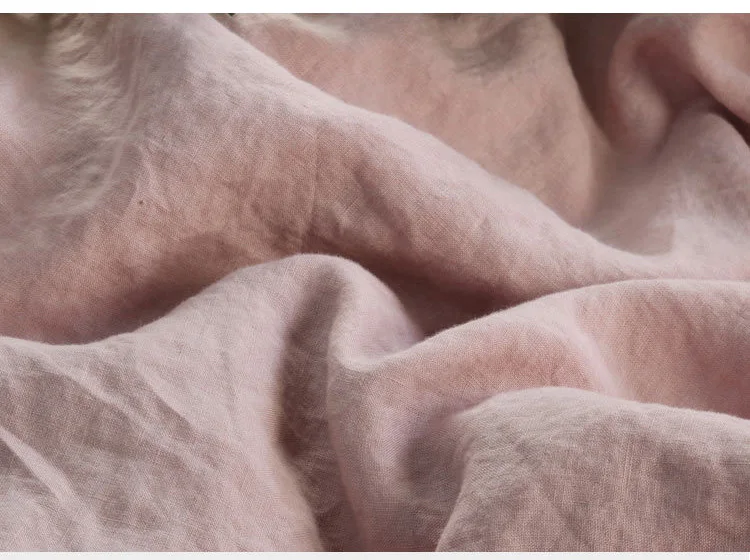 drap housse lin couleur rose