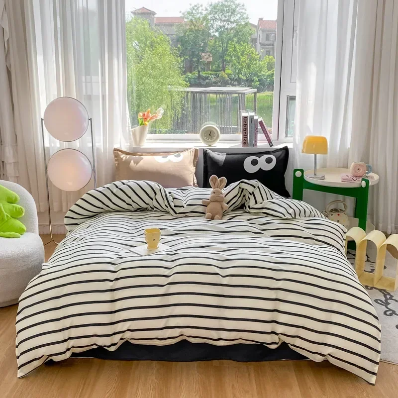 housse de couette rayures noires
