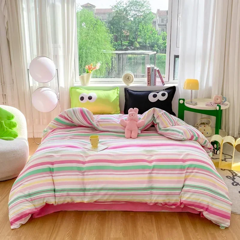 housse de couette à rayures élégantes