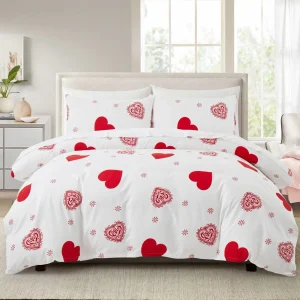 housse de couette Coeur Blanc