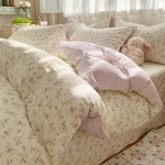 housse de couette avec motif fleurs violettes