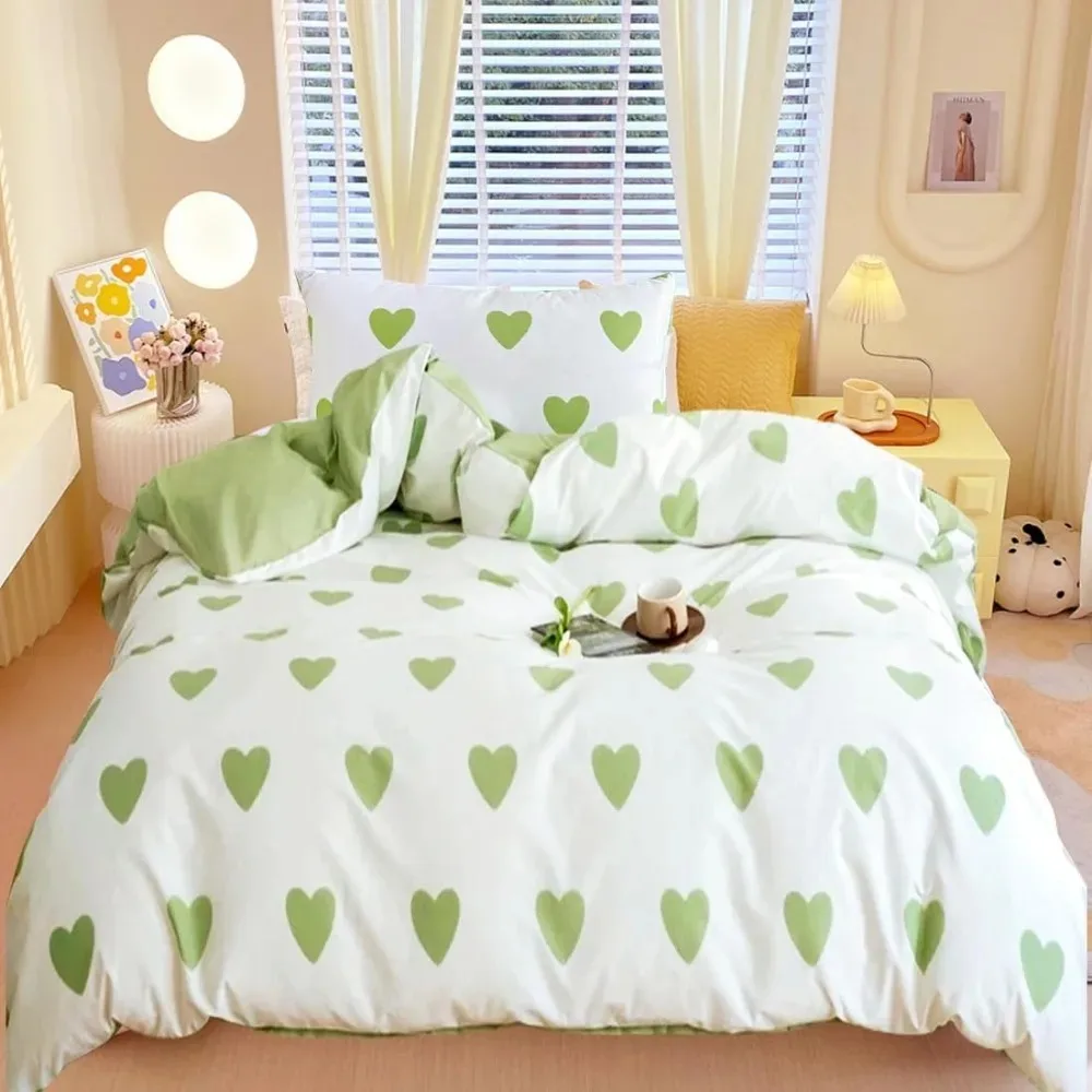 housse de couette Coeur Verte