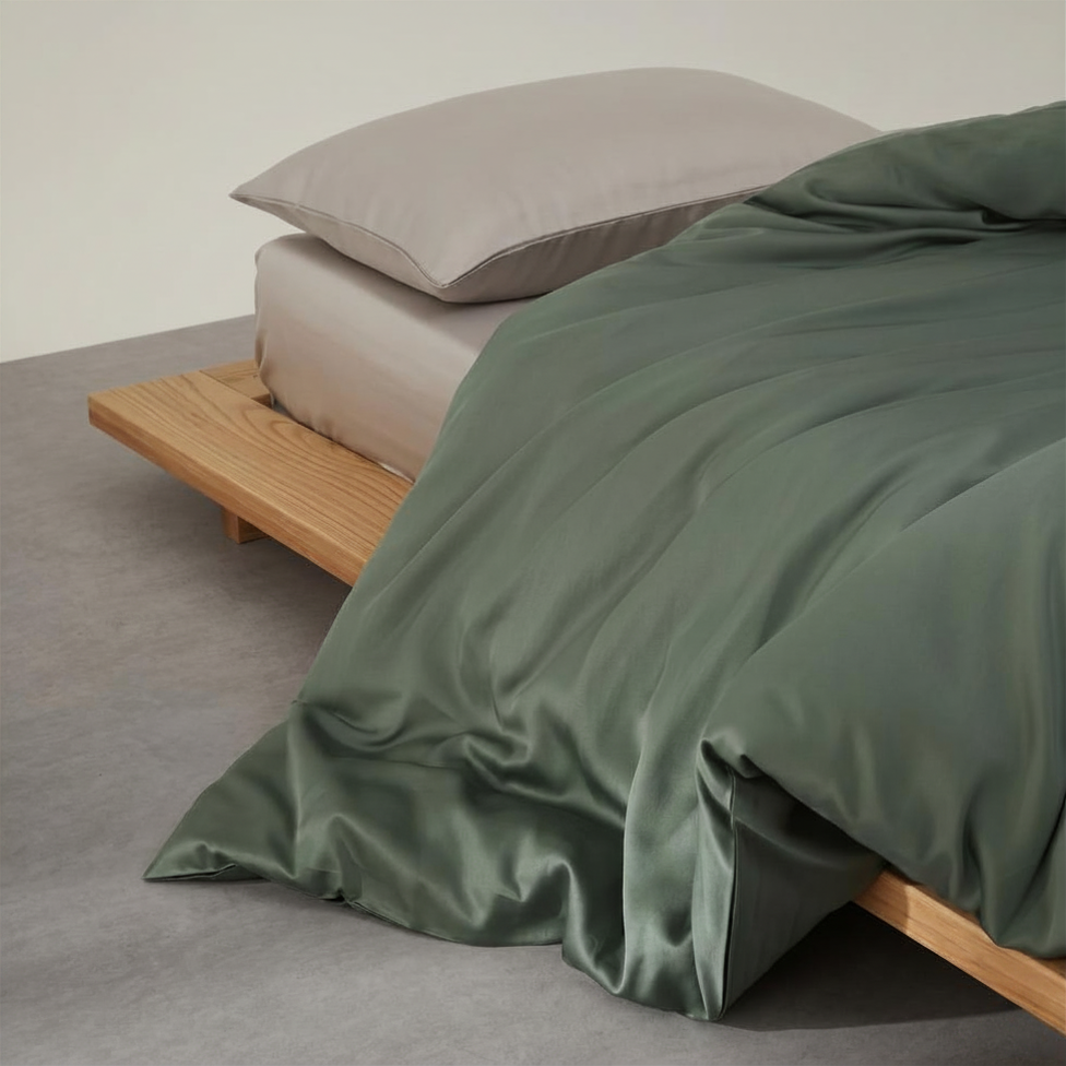 Housse de couette Lyocell Kaki – Image 2